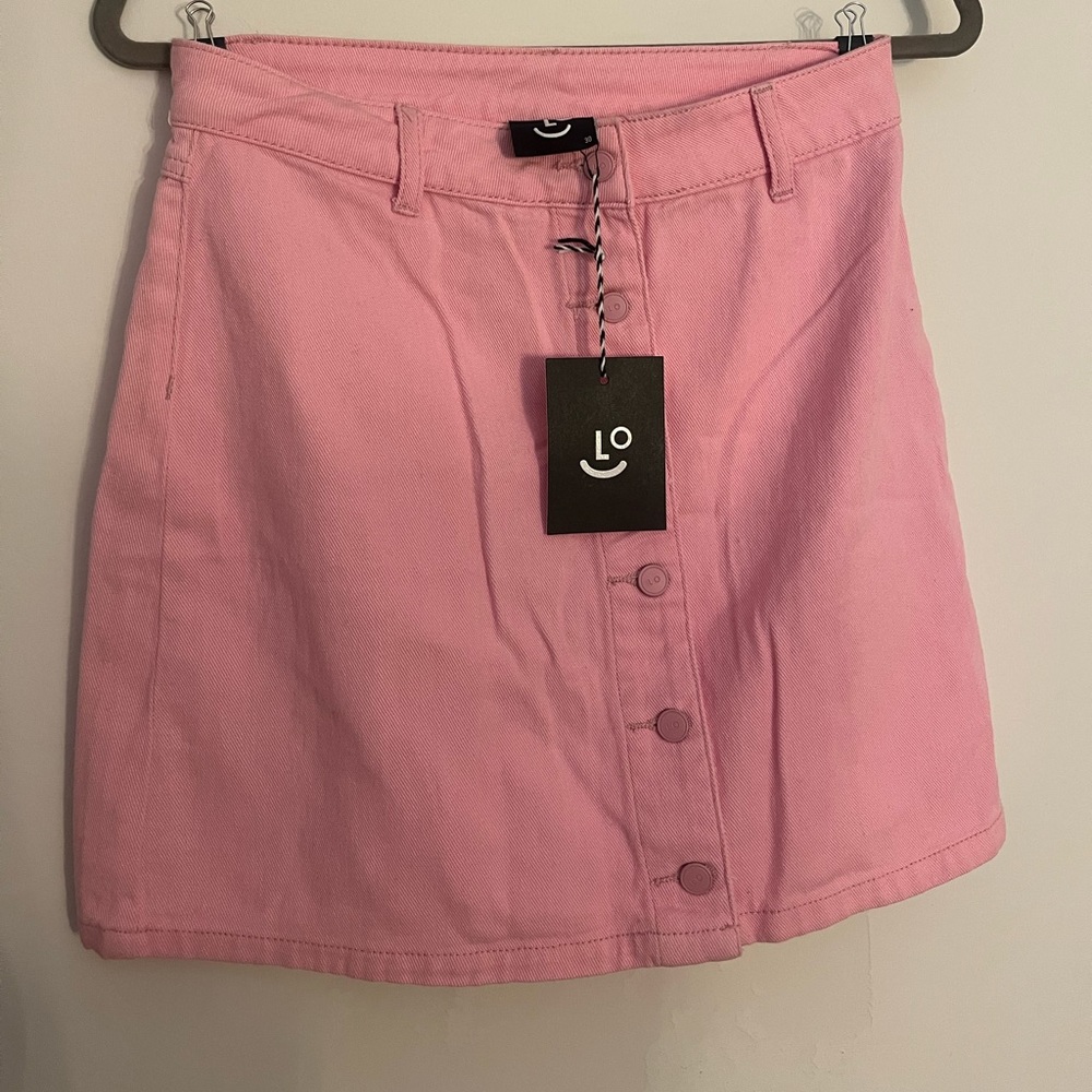 Lazy oaf new with tags button down mini skirt in soft denim